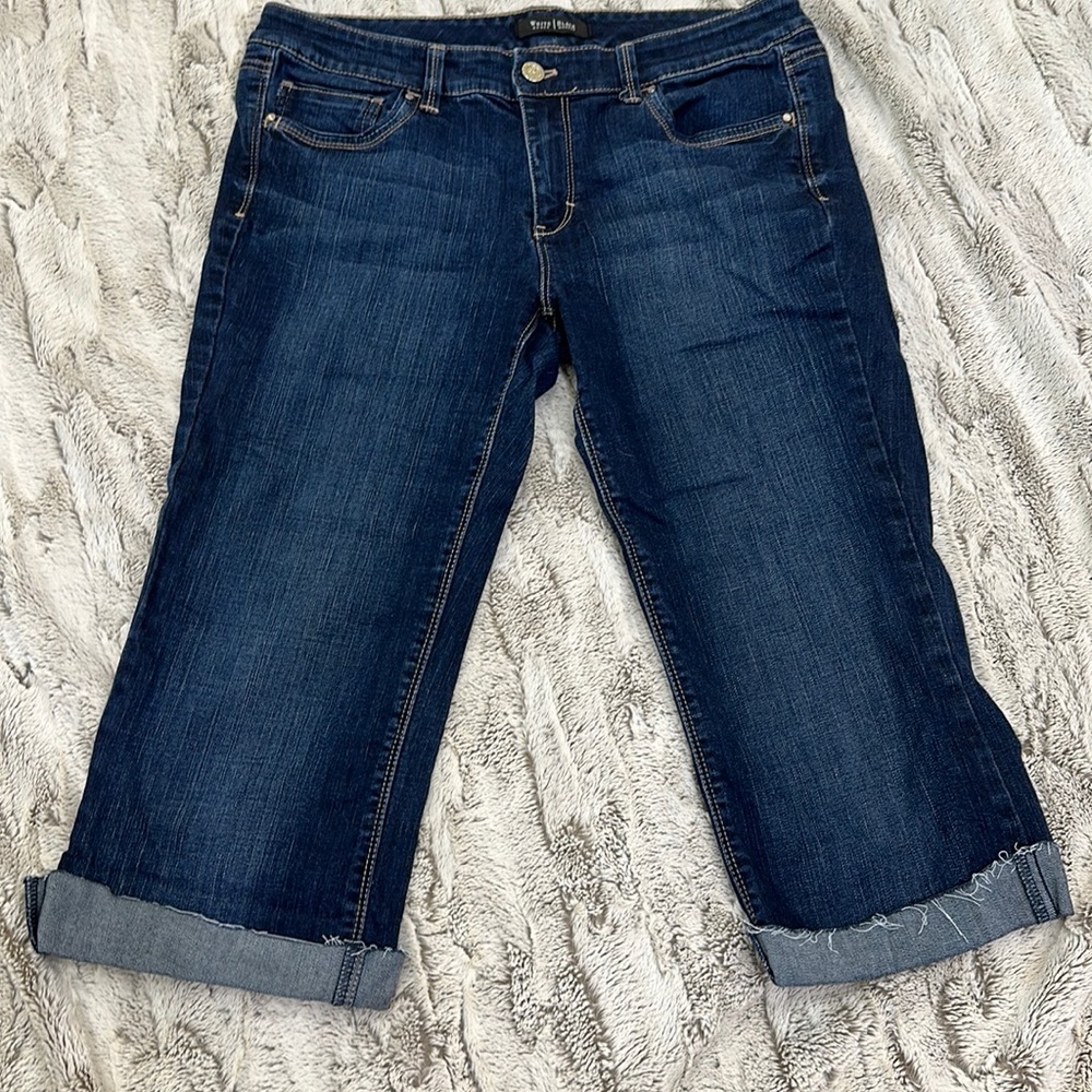 White House Black Market Cuffed Bootcut Capris 10